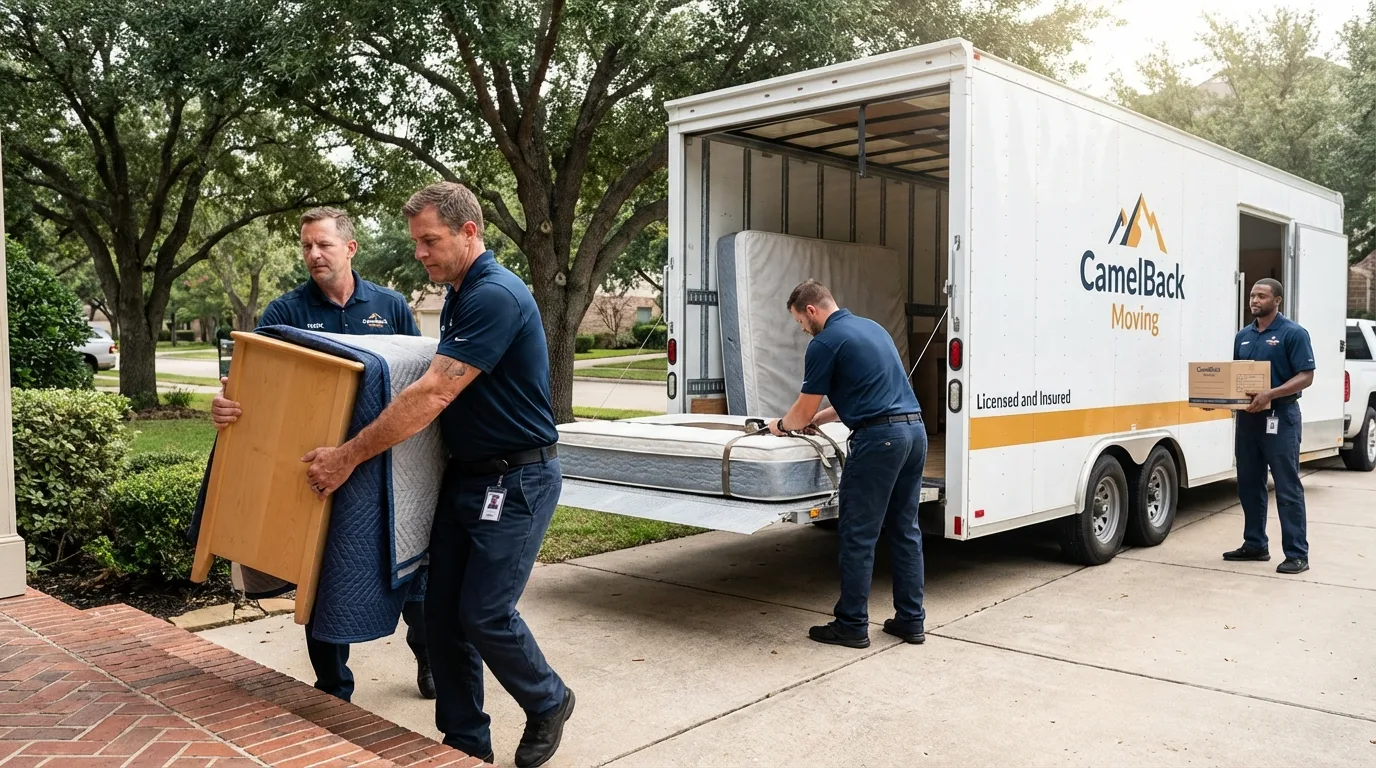 Crew loading residential truck for cross-state move from Surgoinsville, TN