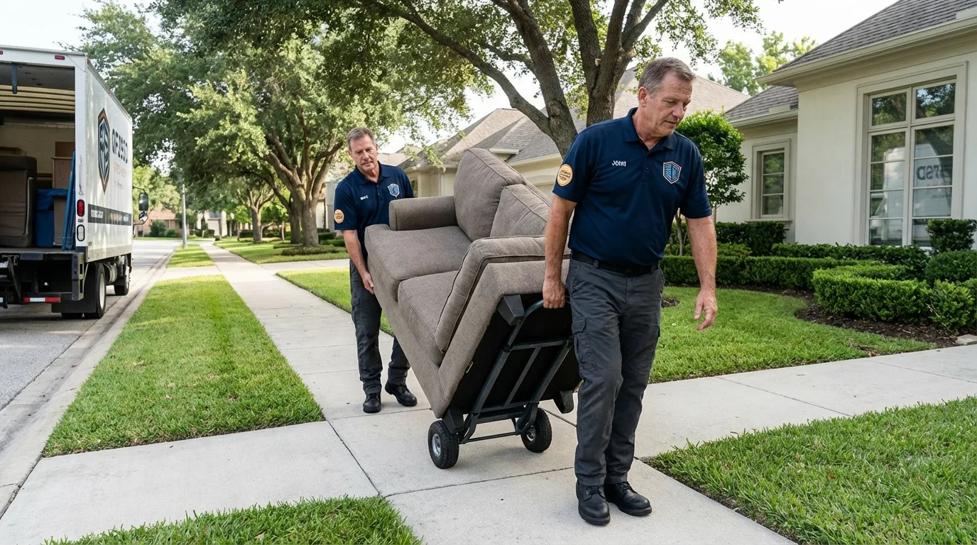 Local residential moving crew loading furniture in Surgoinsville, TN