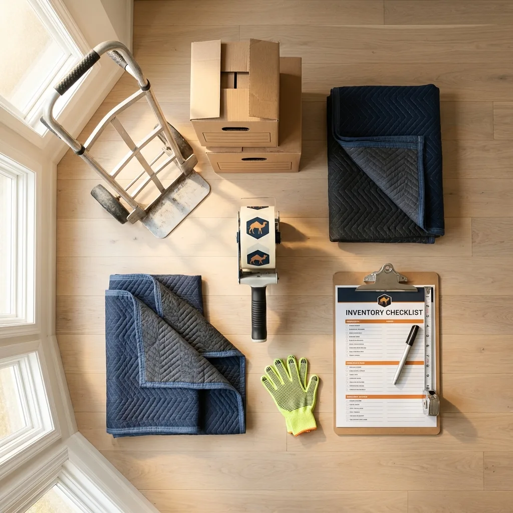 Professional moving supplies and packing materials layout for Surgoinsville residential relocations